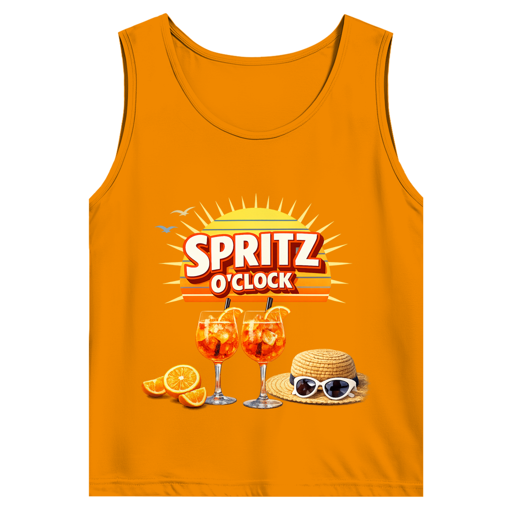 Herren Basic Tank Top „Spritz O’Clock“ – Lustiger Sommer-Spruch & Aperitif-Statement Top