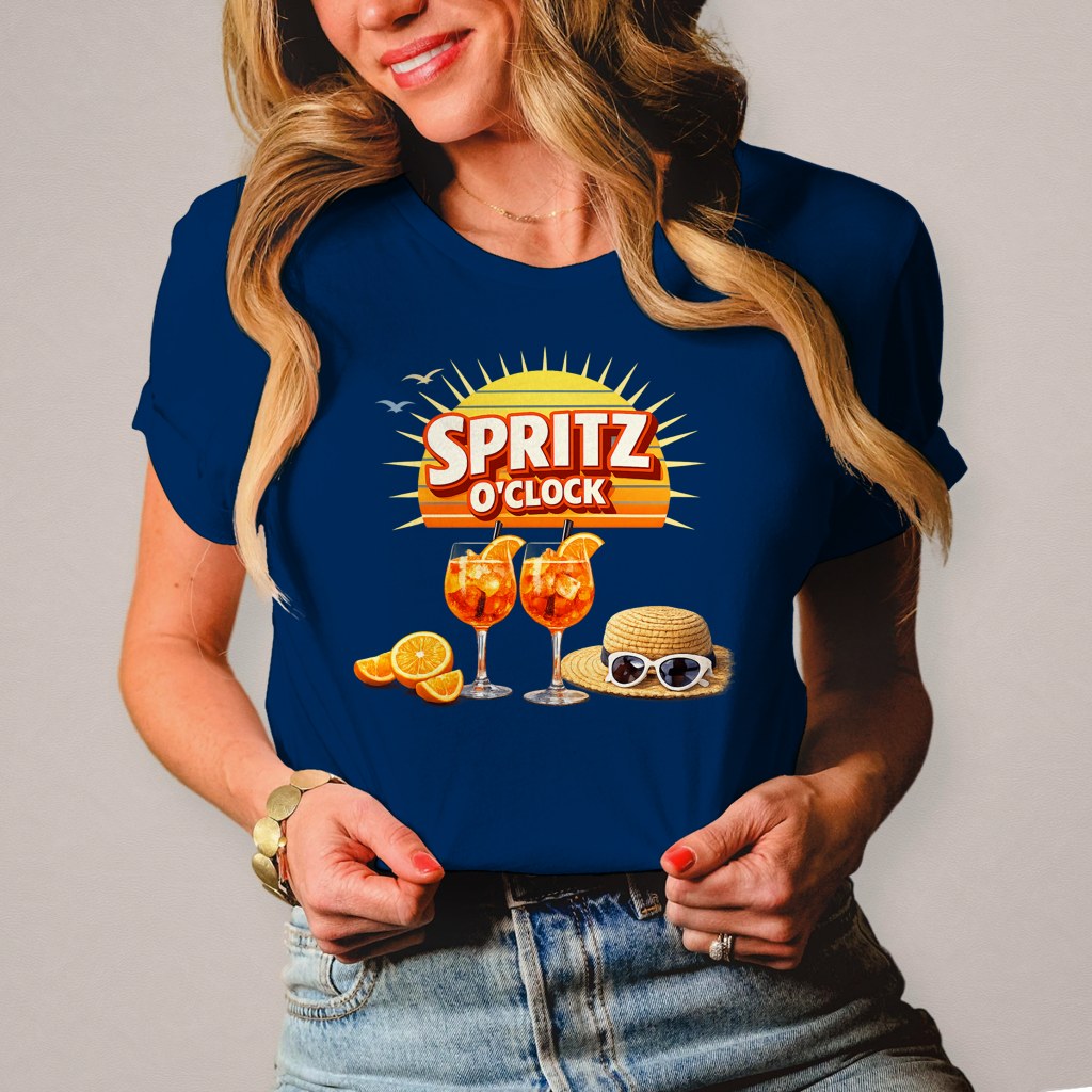 Damen T-Shirt „Spritz O’Clock“ – Lustiger Sommer-Spruch & Aperitif-Statement Shirt