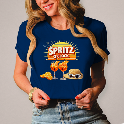 Damen T-Shirt „Spritz O’Clock“ – Lustiger Sommer-Spruch & Aperitif-Statement Shirt