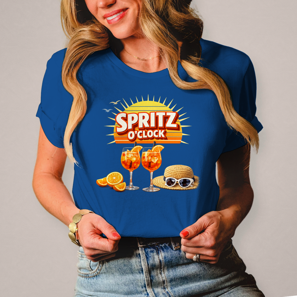 Damen T-Shirt „Spritz O’Clock“ – Lustiger Sommer-Spruch & Aperitif-Statement Shirt