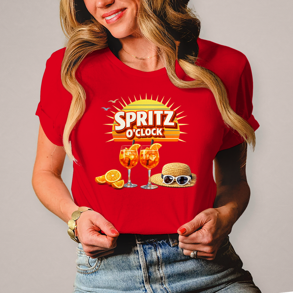 Damen T-Shirt „Spritz O’Clock“ – Lustiger Sommer-Spruch & Aperitif-Statement Shirt
