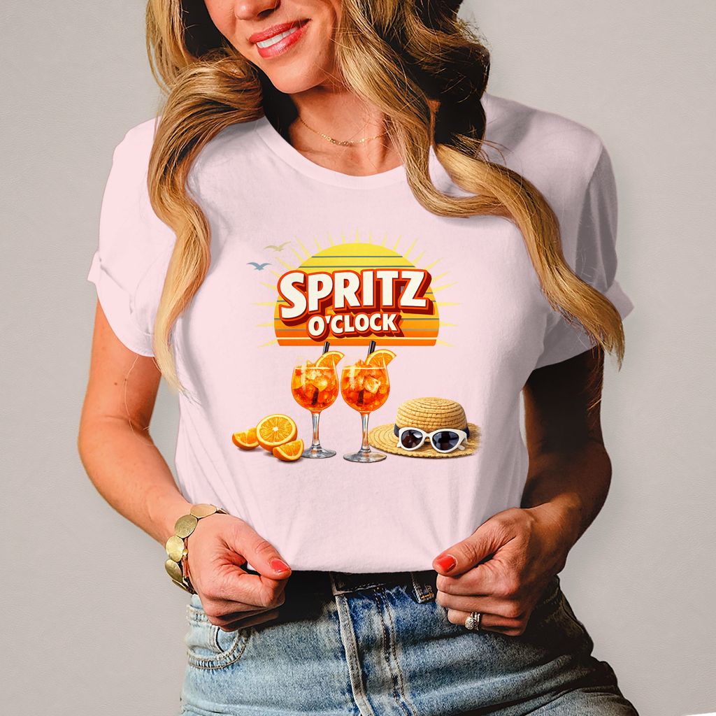 Damen T-Shirt „Spritz O’Clock“ – Lustiger Sommer-Spruch & Aperitif-Statement Shirt