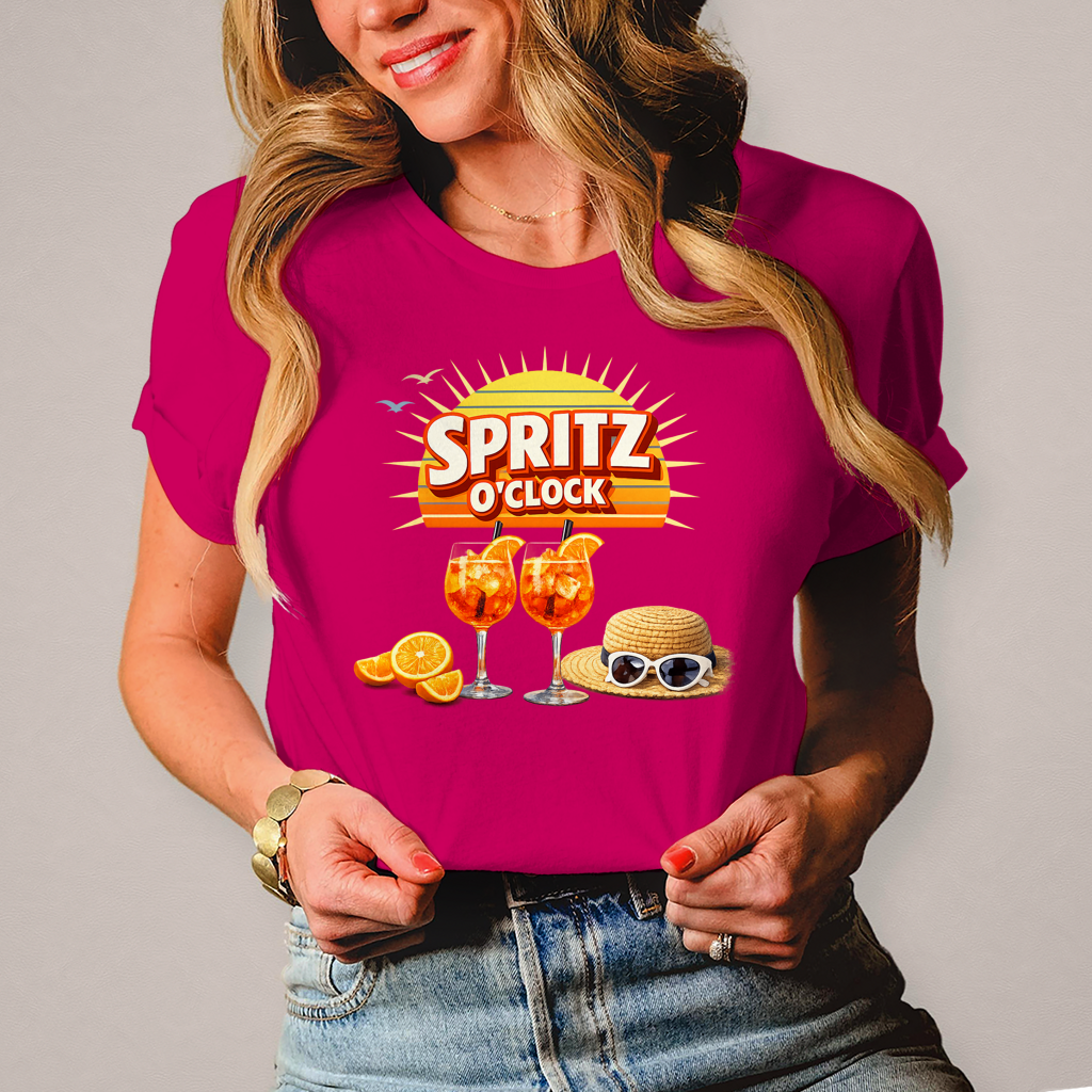 Damen T-Shirt „Spritz O’Clock“ – Lustiger Sommer-Spruch & Aperitif-Statement Shirt