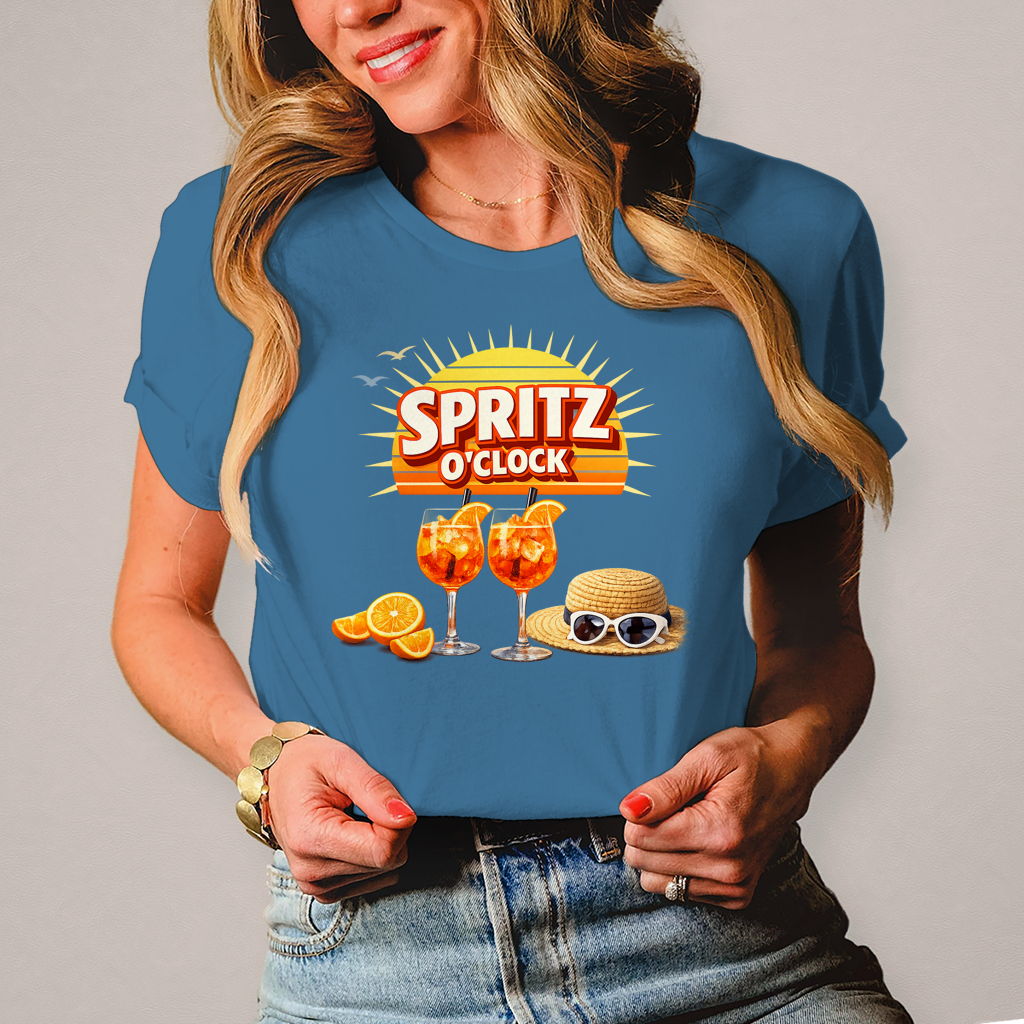 Damen T-Shirt „Spritz O’Clock“ – Lustiger Sommer-Spruch & Aperitif-Statement Shirt