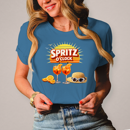 Damen T-Shirt „Spritz O’Clock“ – Lustiger Sommer-Spruch & Aperitif-Statement Shirt