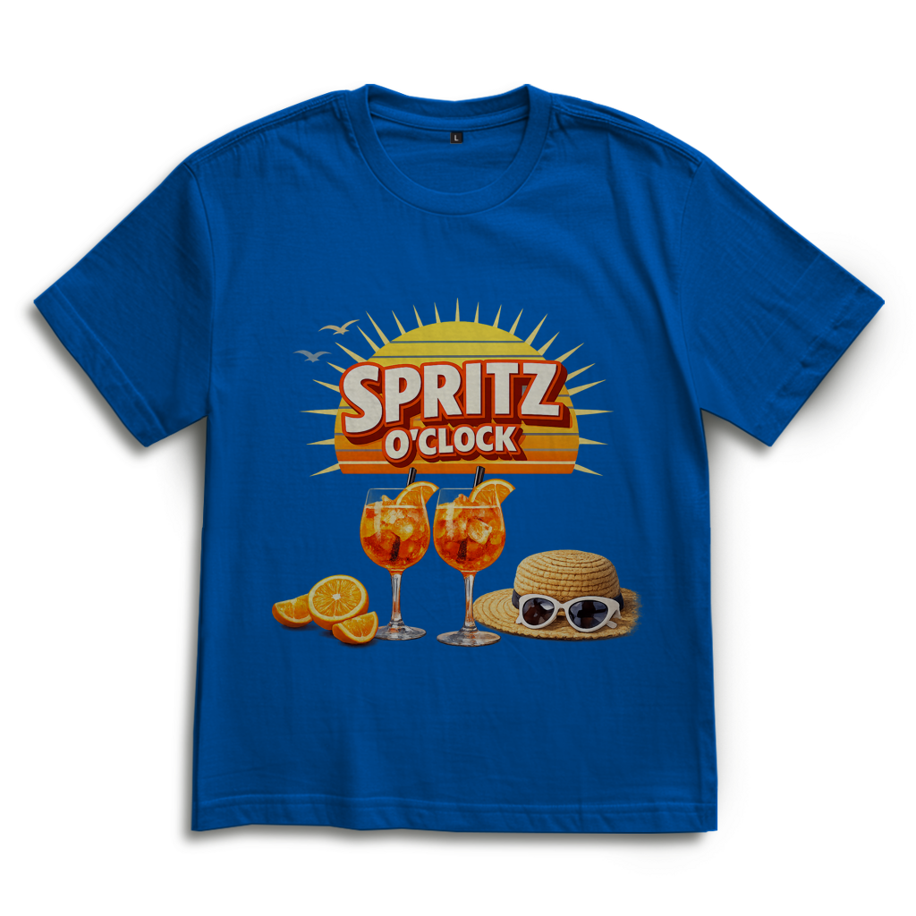 Oversize T-Shirt „Spritz O’Clock“ – Lustiger Sommer-Spruch & Aperitif-Statement Shirt