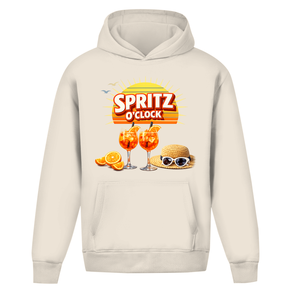 Oversize Hoodie ohne Kordel „Spritz O’Clock“ – Lustiger Sommer-Spruch & Aperitif-Statement Hoodie