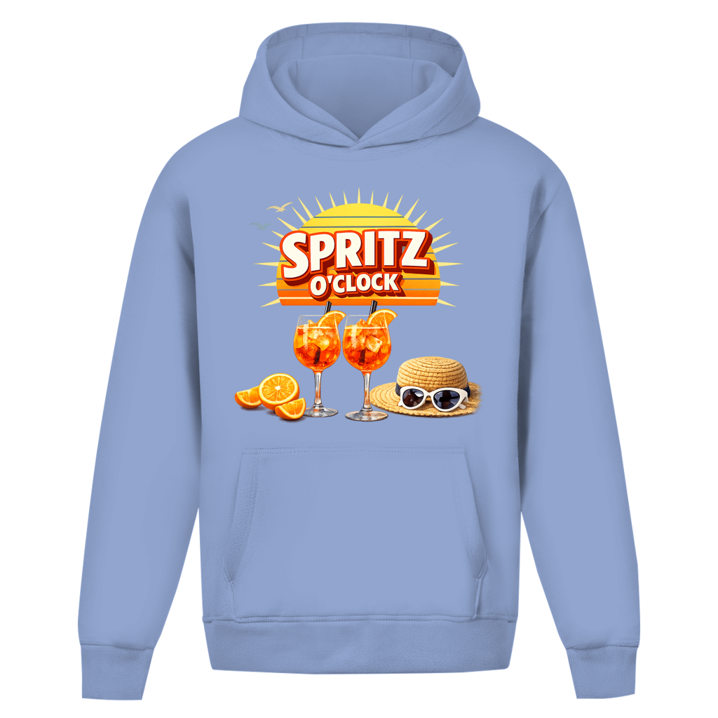 Oversize Hoodie ohne Kordel „Spritz O’Clock“ – Lustiger Sommer-Spruch & Aperitif-Statement Hoodie