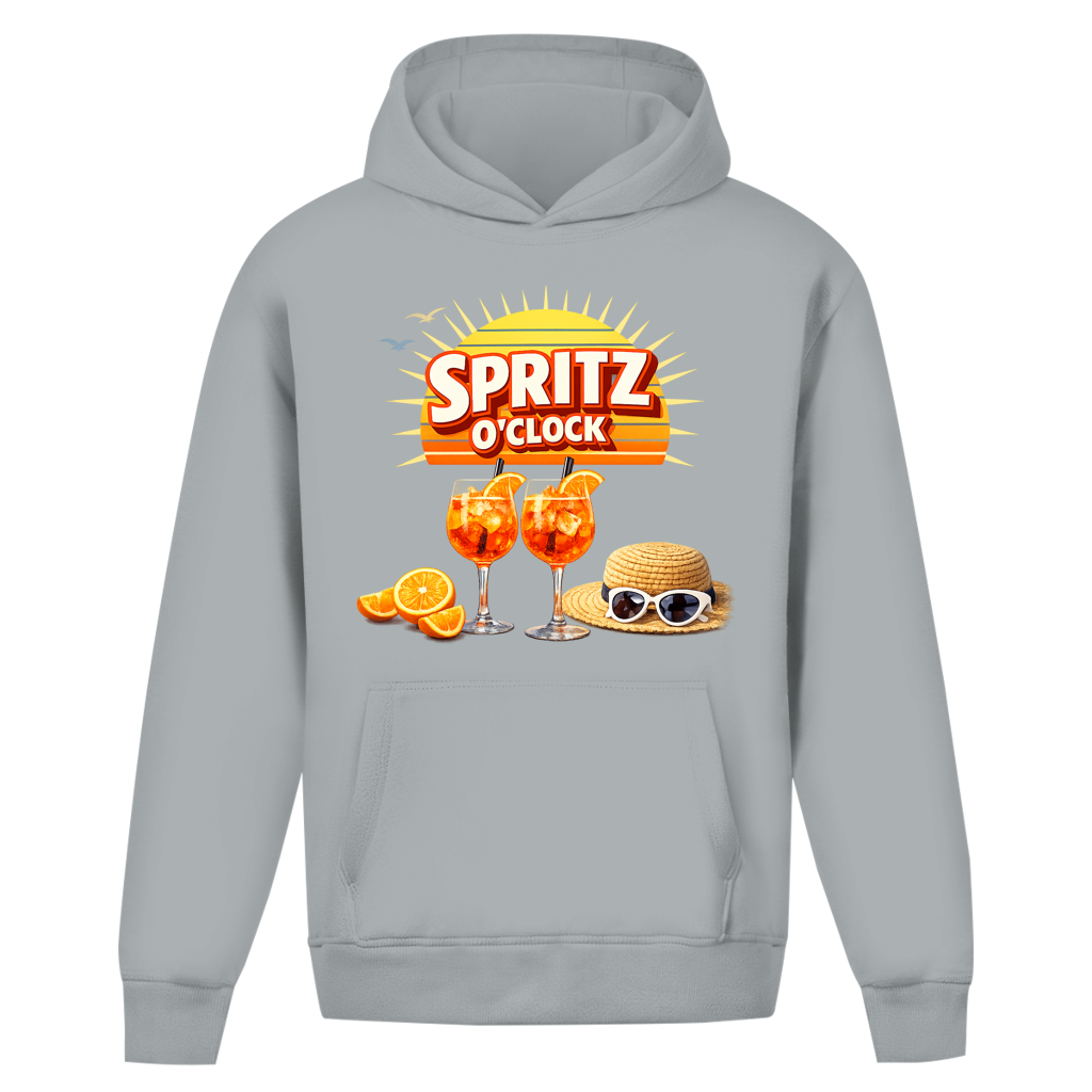 Oversize Hoodie ohne Kordel „Spritz O’Clock“ – Lustiger Sommer-Spruch & Aperitif-Statement Hoodie