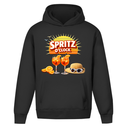 Oversize Hoodie ohne Kordel „Spritz O’Clock“ – Lustiger Sommer-Spruch & Aperitif-Statement Hoodie