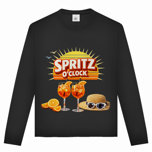 Unisex Langarmshirt „Spritz O’Clock“ – Lustiger Sommer-Spruch & Aperitif-Statement Longsleeve