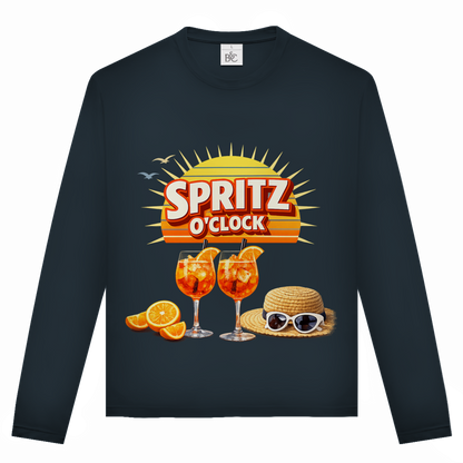 Unisex Langarmshirt „Spritz O’Clock“ – Lustiger Sommer-Spruch & Aperitif-Statement Longsleeve