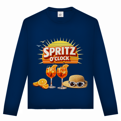 Unisex Langarmshirt „Spritz O’Clock“ – Lustiger Sommer-Spruch & Aperitif-Statement Longsleeve