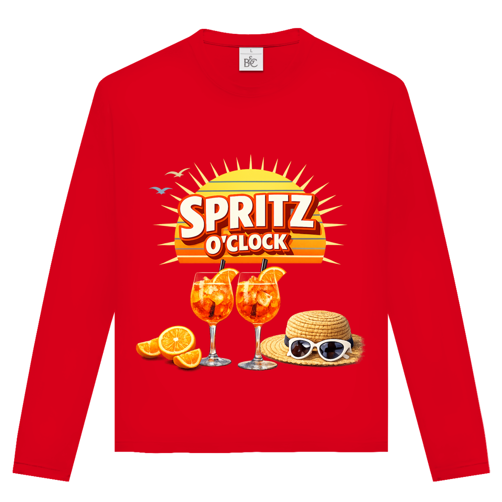 Unisex Langarmshirt „Spritz O’Clock“ – Lustiger Sommer-Spruch & Aperitif-Statement Longsleeve