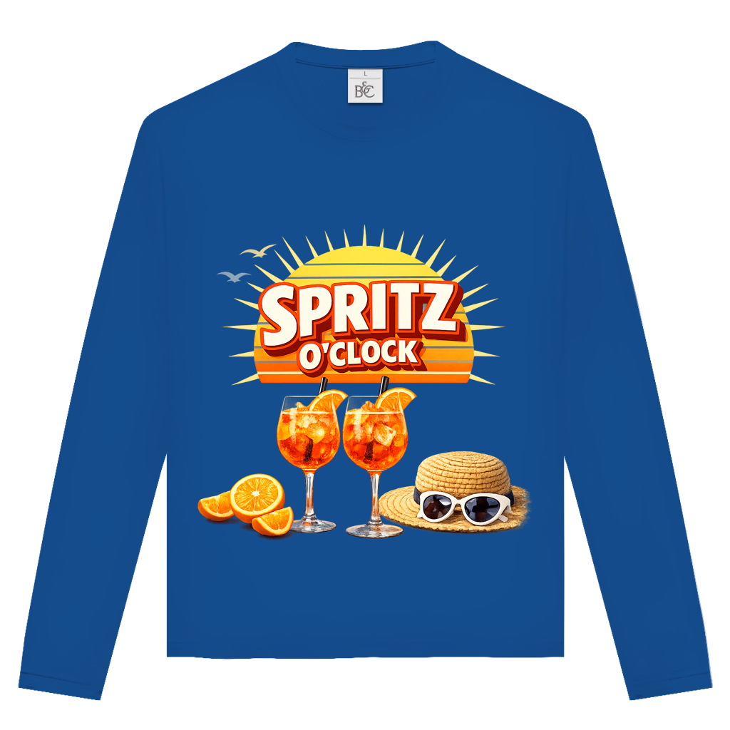 Unisex Langarmshirt „Spritz O’Clock“ – Lustiger Sommer-Spruch & Aperitif-Statement Longsleeve