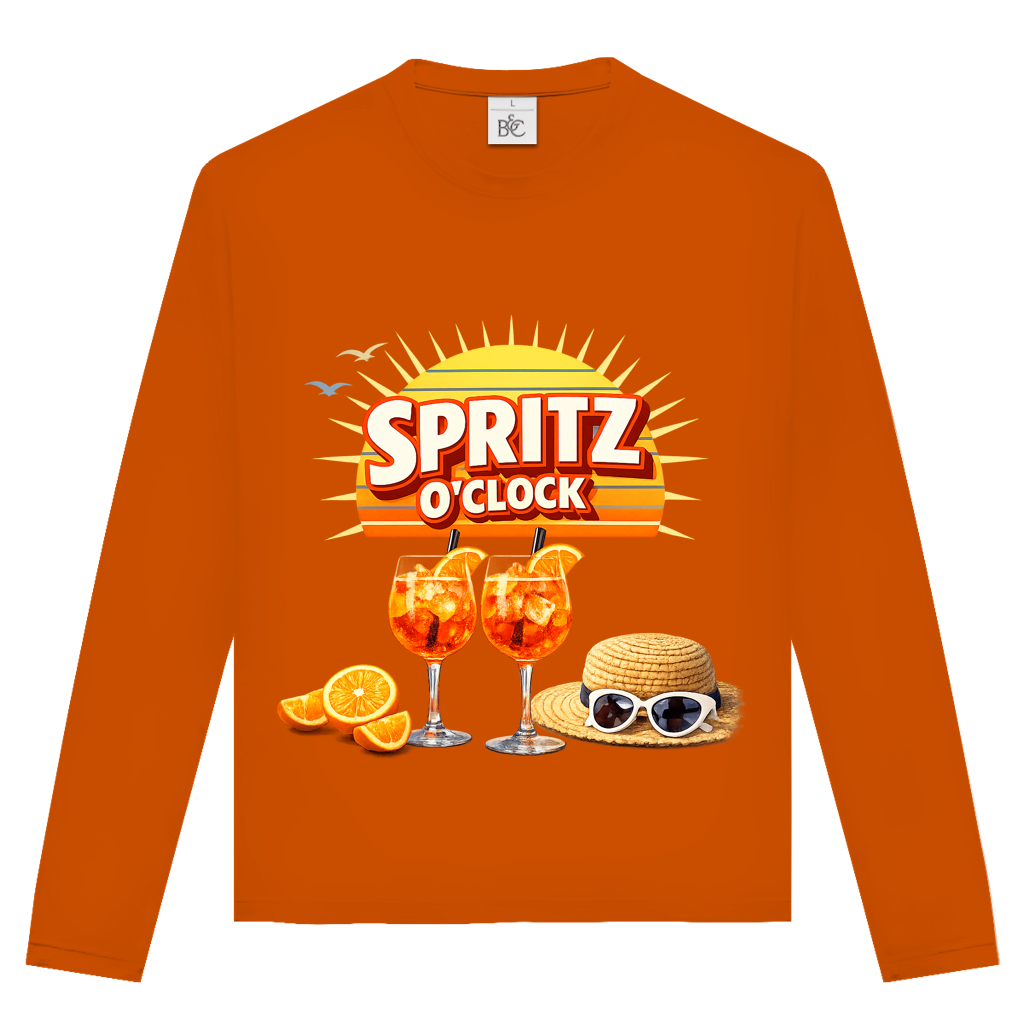 Unisex Langarmshirt „Spritz O’Clock“ – Lustiger Sommer-Spruch & Aperitif-Statement Longsleeve