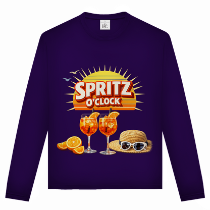 Unisex Langarmshirt „Spritz O’Clock“ – Lustiger Sommer-Spruch & Aperitif-Statement Longsleeve