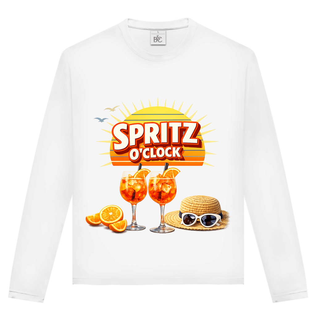 Unisex Langarmshirt „Spritz O’Clock“ – Lustiger Sommer-Spruch & Aperitif-Statement Longsleeve