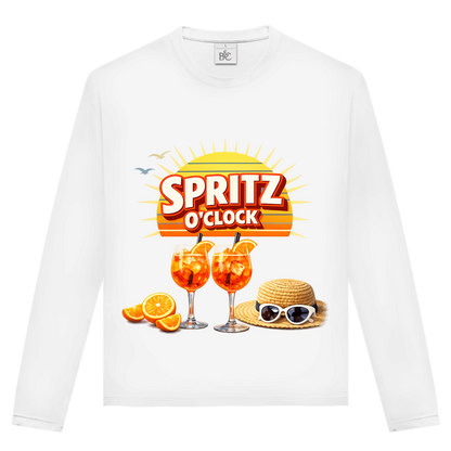 Unisex Langarmshirt „Spritz O’Clock“ – Lustiger Sommer-Spruch & Aperitif-Statement Longsleeve