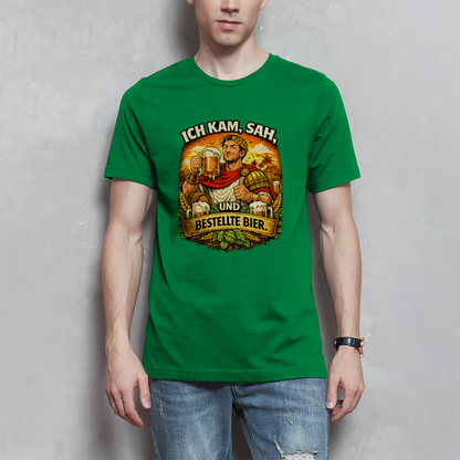Herren T-Shirt „Ich kam, sah und bestellte Bier“ – Lustiger Bierspruch & Statement Shirt