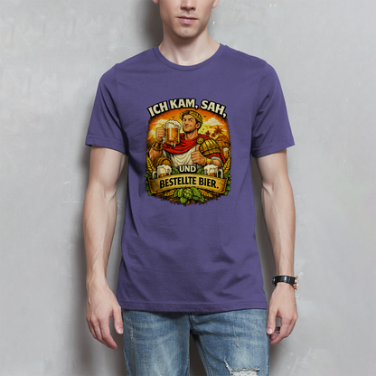 Herren T-Shirt „Ich kam, sah und bestellte Bier“ – Lustiger Bierspruch & Statement Shirt