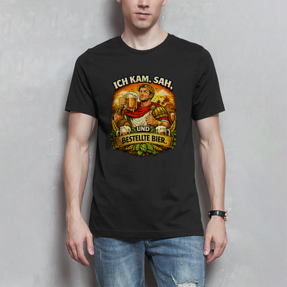 Herren T-Shirt „Ich kam, sah und bestellte Bier“ – Lustiger Bierspruch & Statement Shirt