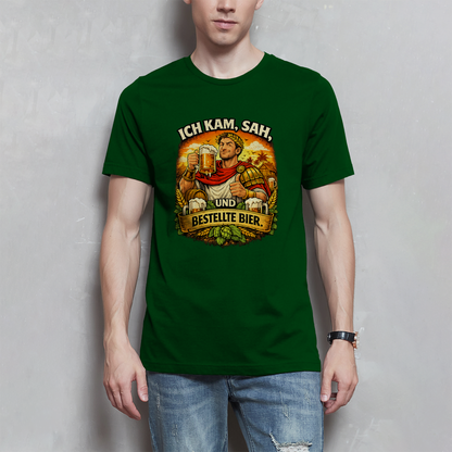Herren T-Shirt „Ich kam, sah und bestellte Bier“ – Lustiger Bierspruch & Statement Shirt