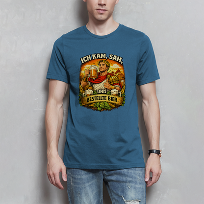 Herren T-Shirt „Ich kam, sah und bestellte Bier“ – Lustiger Bierspruch & Statement Shirt