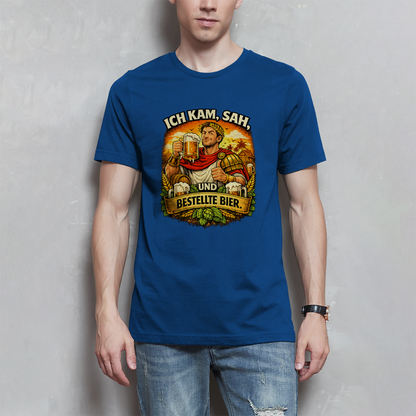 Herren T-Shirt „Ich kam, sah und bestellte Bier“ – Lustiger Bierspruch & Statement Shirt