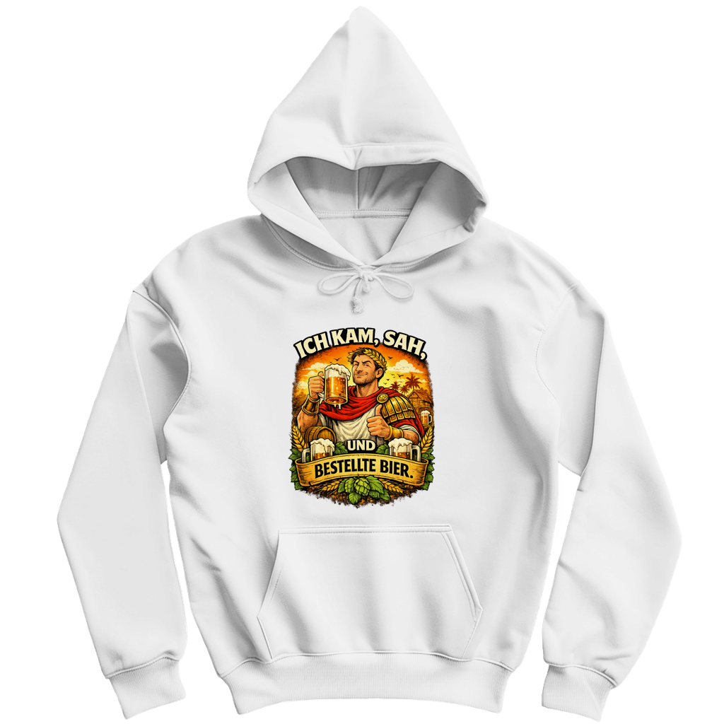 Herren Hoodie „Ich kam, sah und bestellte Bier“ – Lustiger Bierspruch Hoodie & Statement Pullover