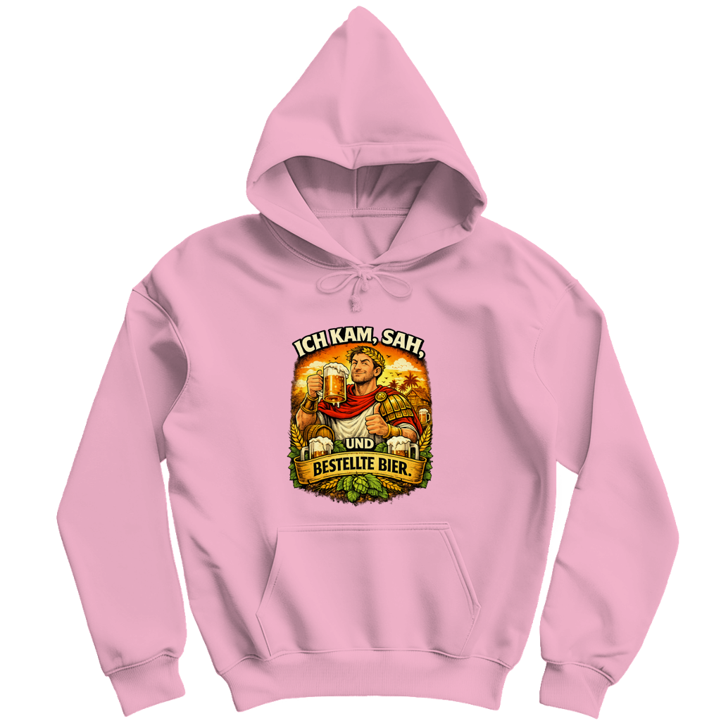 Herren Hoodie „Ich kam, sah und bestellte Bier“ – Lustiger Bierspruch Hoodie & Statement Pullover