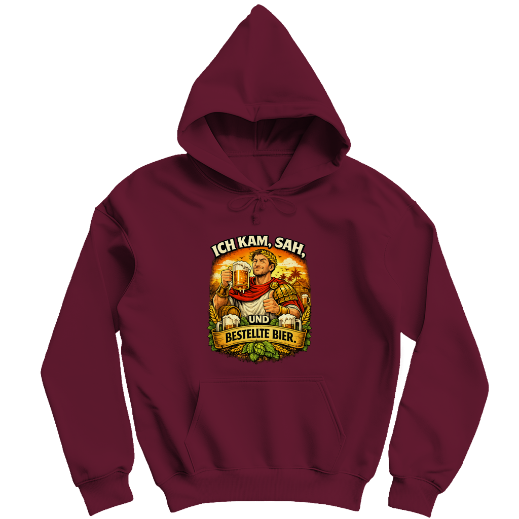 Herren Hoodie „Ich kam, sah und bestellte Bier“ – Lustiger Bierspruch Hoodie & Statement Pullover