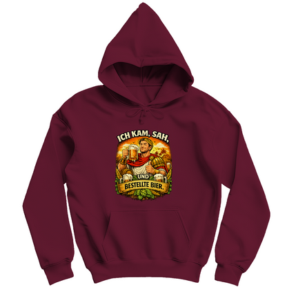 Herren Hoodie „Ich kam, sah und bestellte Bier“ – Lustiger Bierspruch Hoodie & Statement Pullover