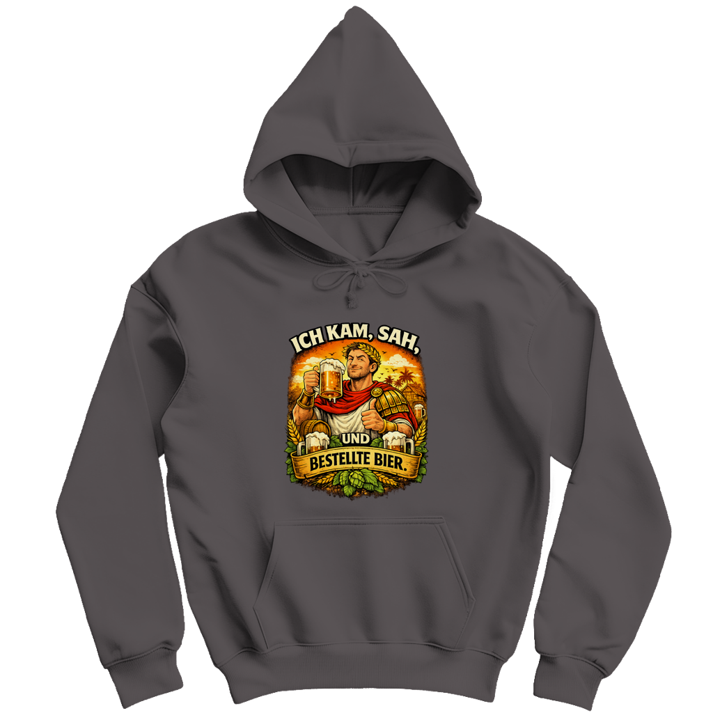 Herren Hoodie „Ich kam, sah und bestellte Bier“ – Lustiger Bierspruch Hoodie & Statement Pullover