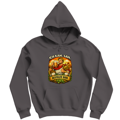 Herren Hoodie „Ich kam, sah und bestellte Bier“ – Lustiger Bierspruch Hoodie & Statement Pullover