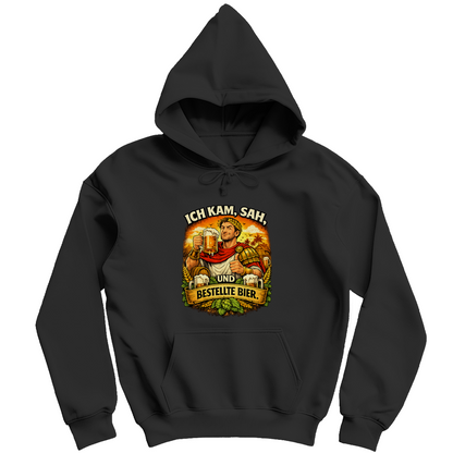Herren Hoodie „Ich kam, sah und bestellte Bier“ – Lustiger Bierspruch Hoodie & Statement Pullover