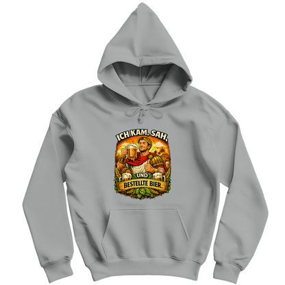 Herren Hoodie „Ich kam, sah und bestellte Bier“ – Lustiger Bierspruch Hoodie & Statement Pullover