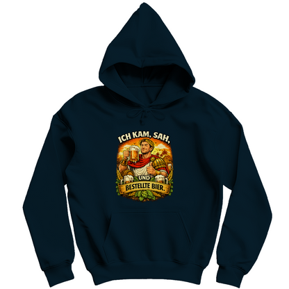 Herren Hoodie „Ich kam, sah und bestellte Bier“ – Lustiger Bierspruch Hoodie & Statement Pullover