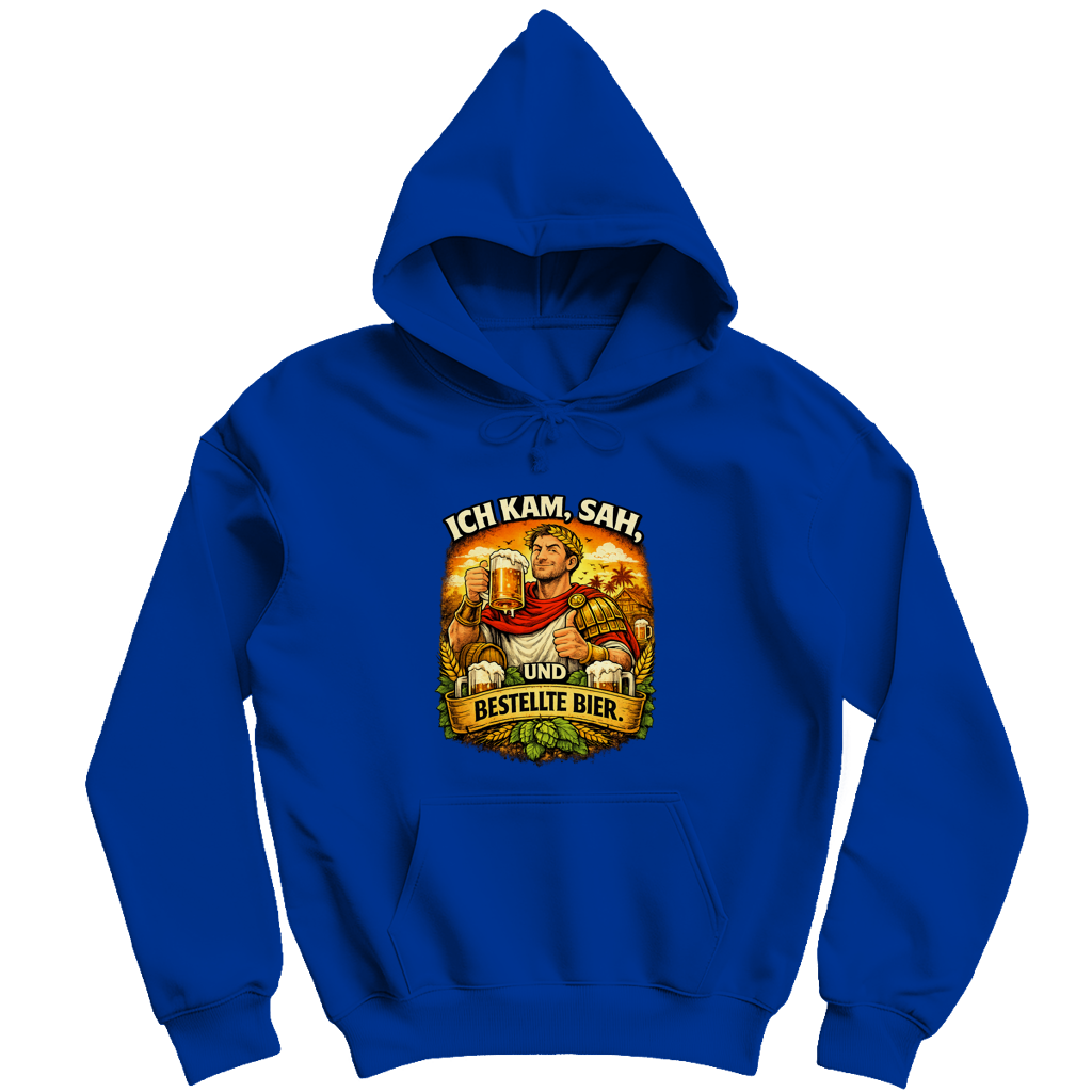 Herren Hoodie „Ich kam, sah und bestellte Bier“ – Lustiger Bierspruch Hoodie & Statement Pullover