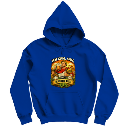 Herren Hoodie „Ich kam, sah und bestellte Bier“ – Lustiger Bierspruch Hoodie & Statement Pullover