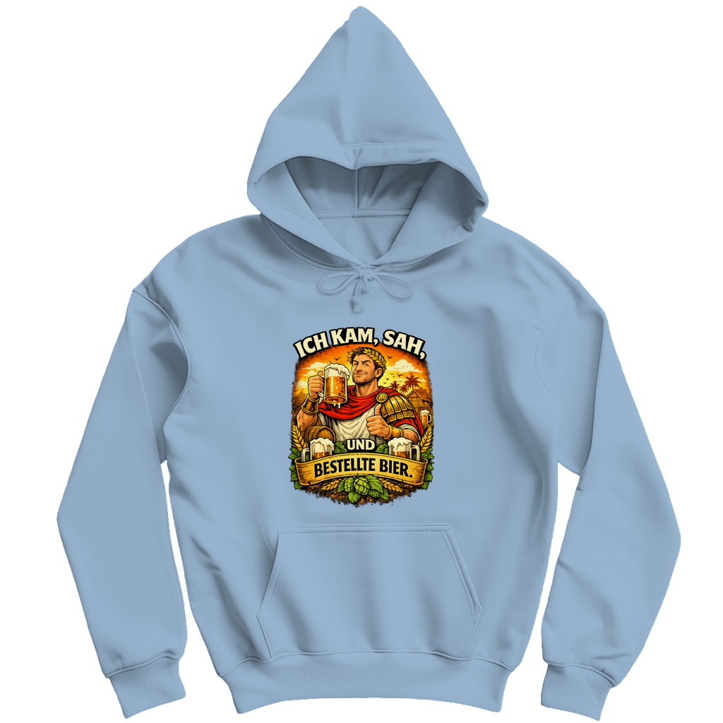 Herren Hoodie „Ich kam, sah und bestellte Bier“ – Lustiger Bierspruch Hoodie & Statement Pullover