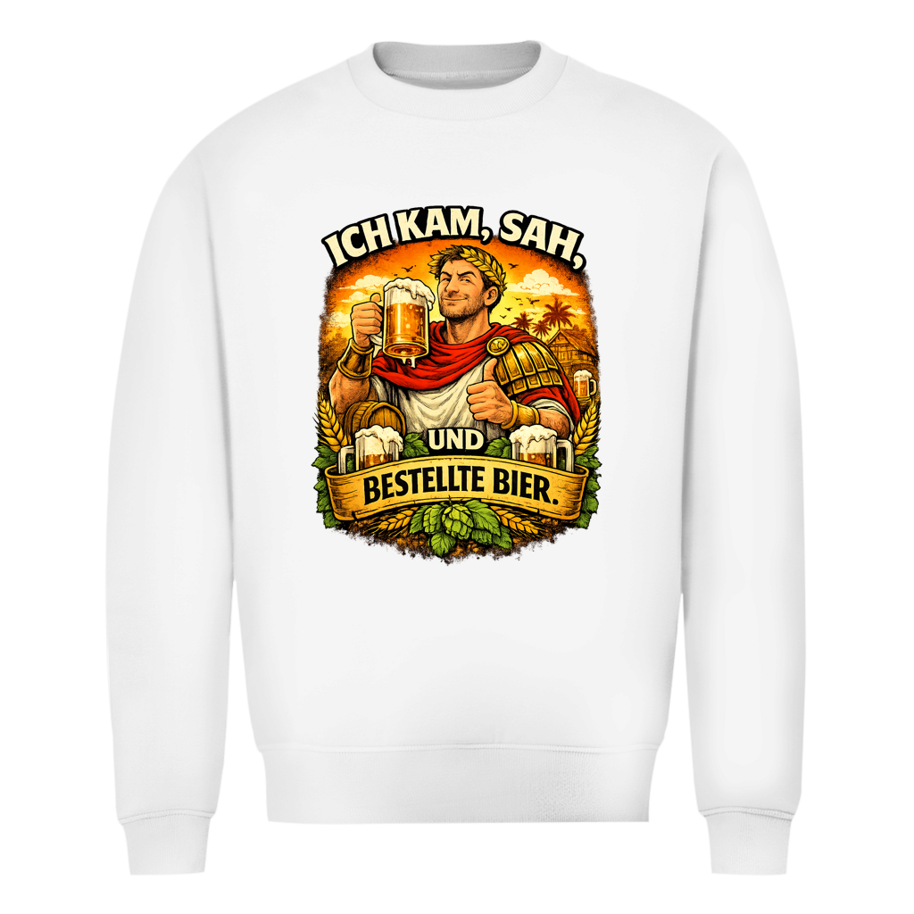 Herren Sweatshirt „Ich kam, sah und bestellte Bier“ – Lustiger Bierspruch Pullover & Statement Shirt