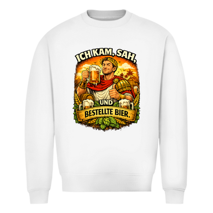Herren Sweatshirt „Ich kam, sah und bestellte Bier“ – Lustiger Bierspruch Pullover & Statement Shirt