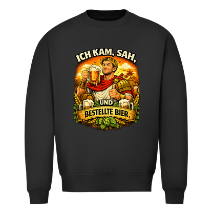 Herren Sweatshirt „Ich kam, sah und bestellte Bier“ – Lustiger Bierspruch Pullover & Statement Shirt