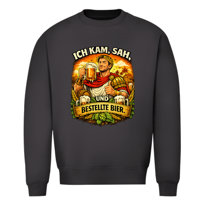 Herren Sweatshirt „Ich kam, sah und bestellte Bier“ – Lustiger Bierspruch Pullover & Statement Shirt