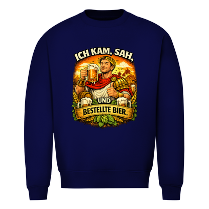 Herren Sweatshirt „Ich kam, sah und bestellte Bier“ – Lustiger Bierspruch Pullover & Statement Shirt