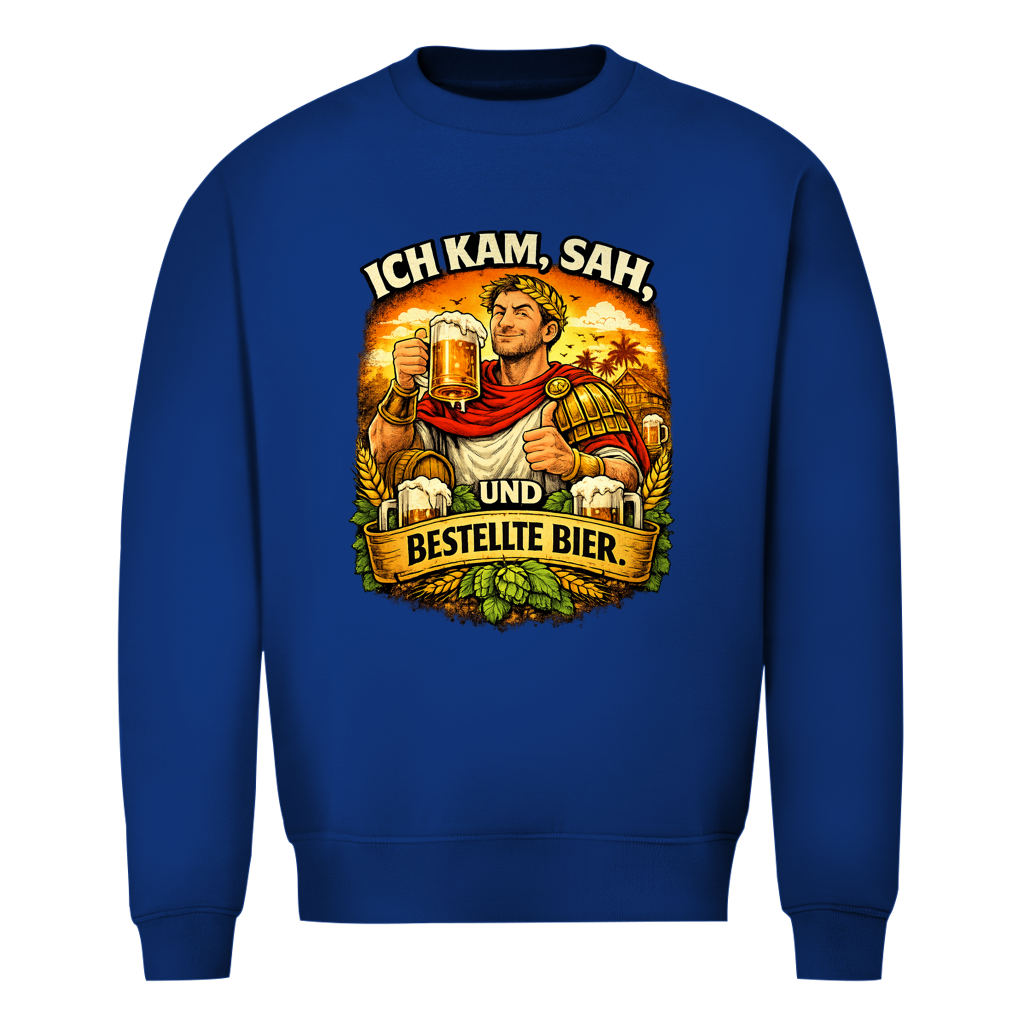 Herren Sweatshirt „Ich kam, sah und bestellte Bier“ – Lustiger Bierspruch Pullover & Statement Shirt