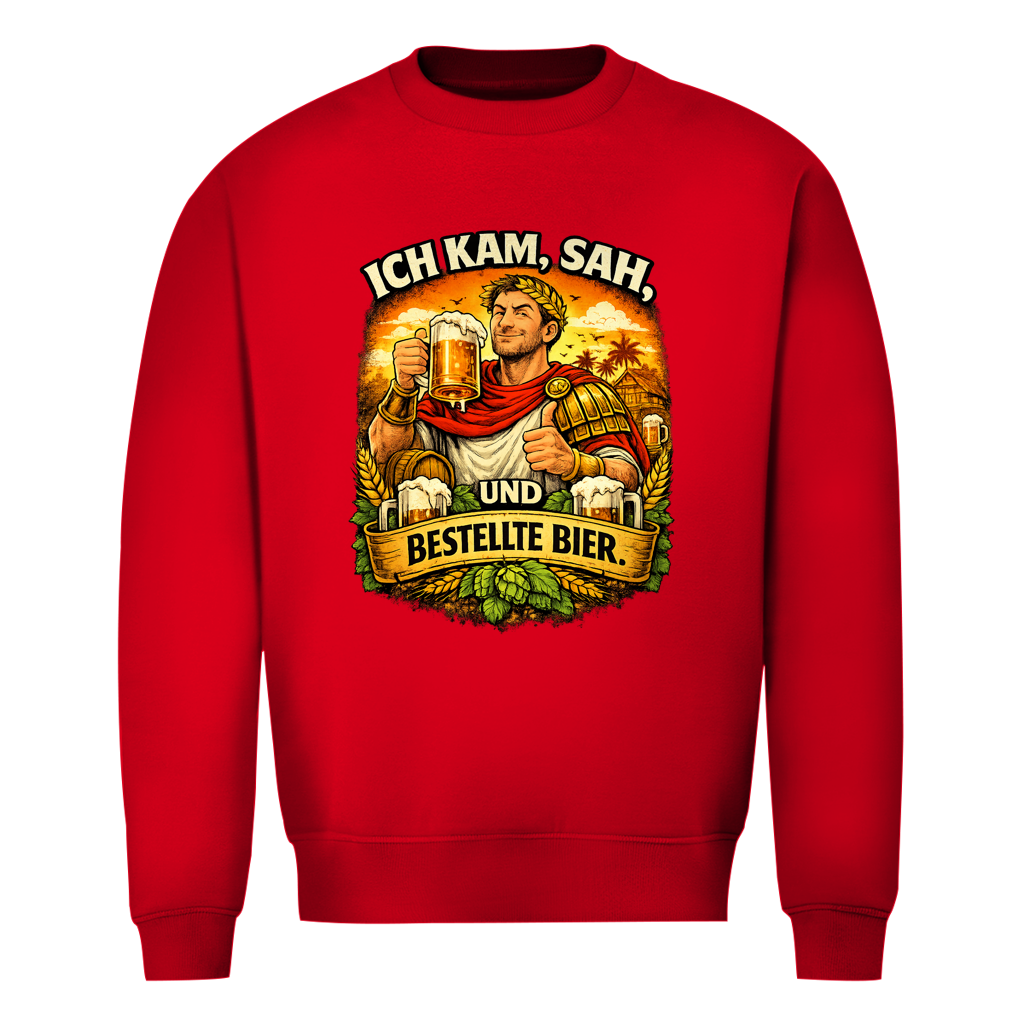 Herren Sweatshirt „Ich kam, sah und bestellte Bier“ – Lustiger Bierspruch Pullover & Statement Shirt