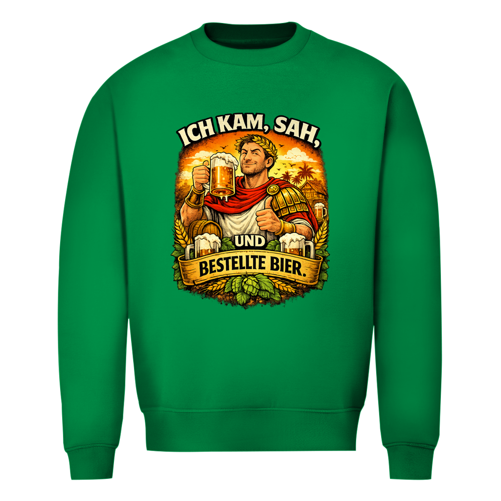 Herren Sweatshirt „Ich kam, sah und bestellte Bier“ – Lustiger Bierspruch Pullover & Statement Shirt