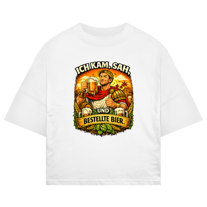 ST/ST Oversize T-Shirt „Ich kam, sah und bestellte Bier“ – Lustiger Bierspruch & Statement Shirt